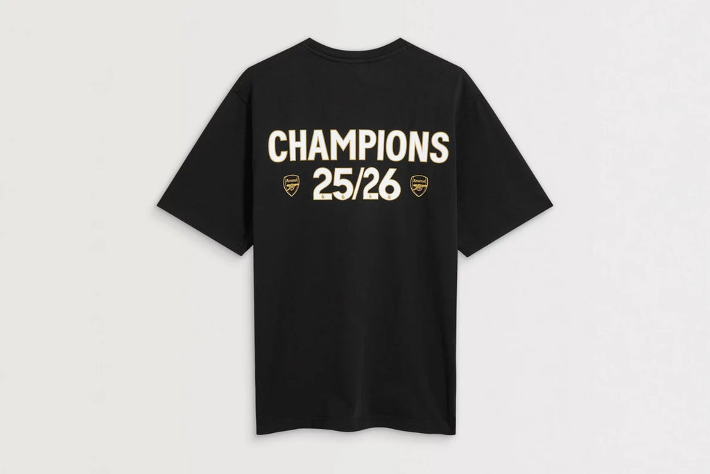 Arsenal Champions 25/26 Black Crew T-Shirt