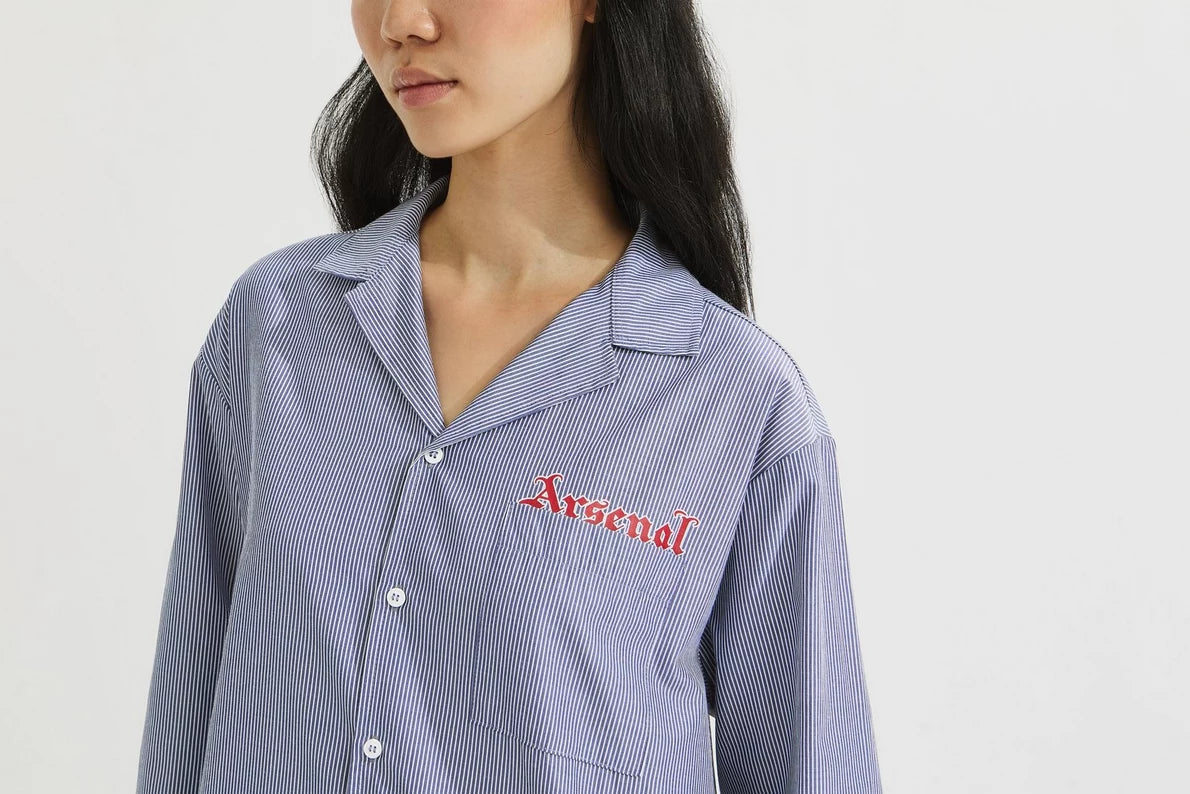 Arsenal Womens Classics Stripe Poplin Pyjama Set