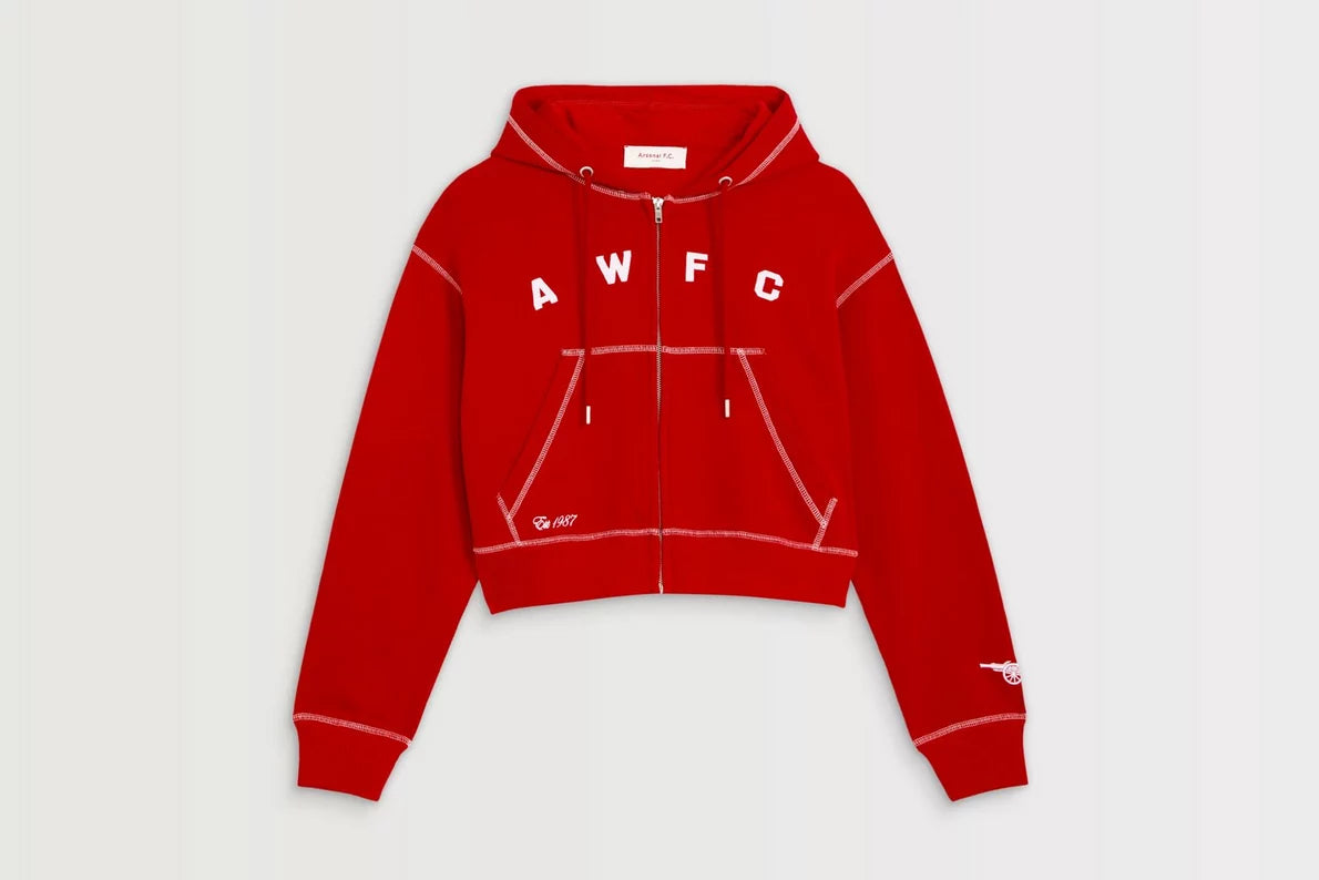 Arsenal AWFC Womens Red Zip Hoodie