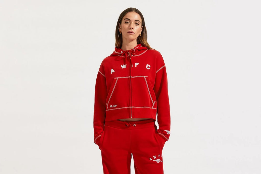 Arsenal AWFC Womens Red Zip Hoodie