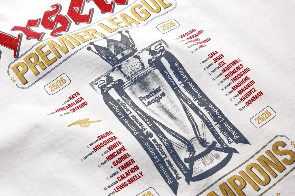 Arsenal Kids Champions Squad 25/26 White Crew T-Shirt