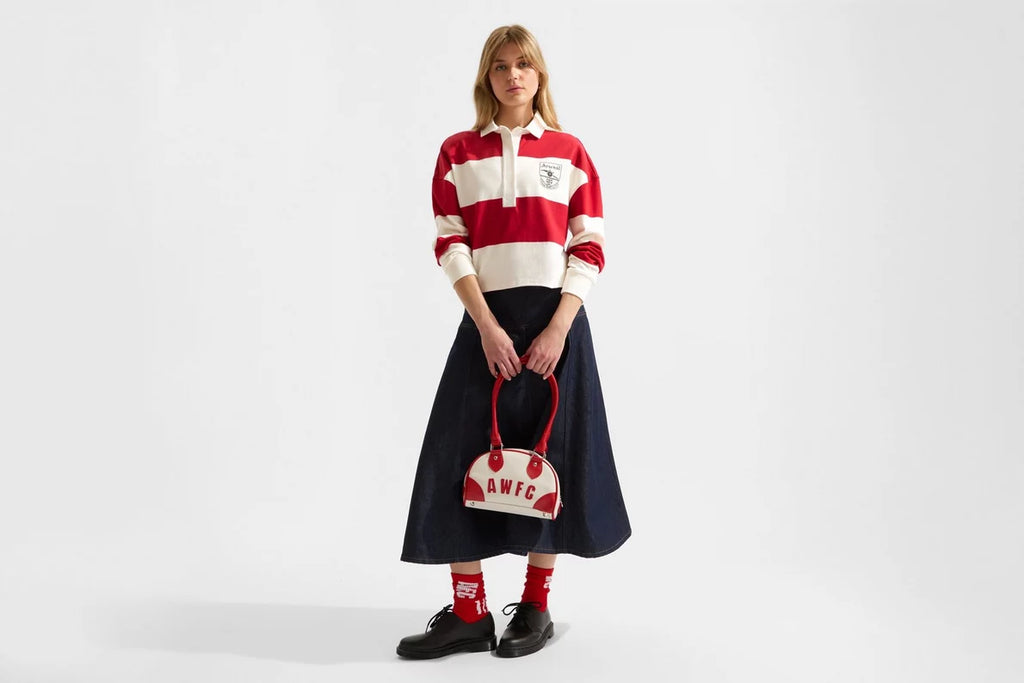 Arsenal AWFC Classics Striped Crop Rugby Shirt