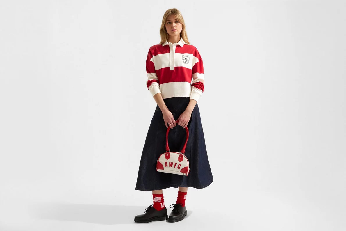 Arsenal AWFC Classics Striped Crop Rugby Shirt