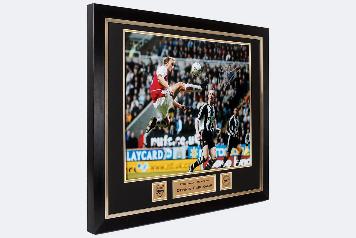 Arsenal Framed Signed Bergkamp Statue Print