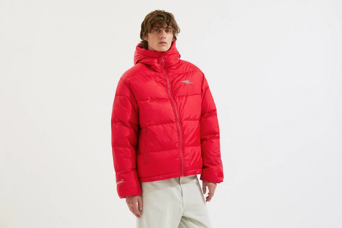 Arsenal Essentials Unisex Red Cannon Hooded Puffer Jacket