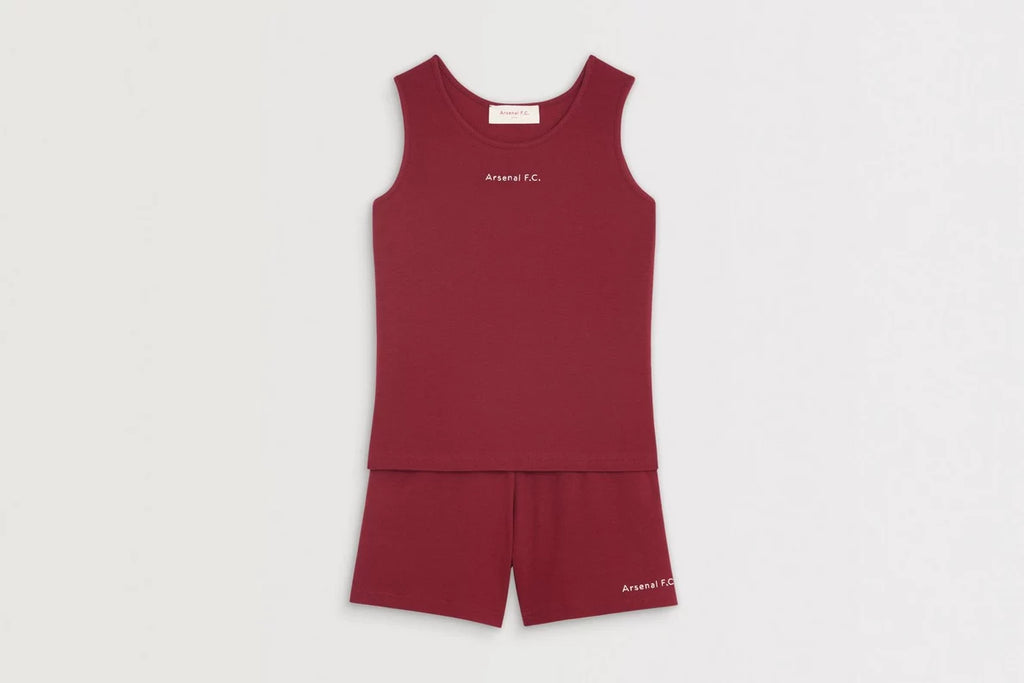 Arsenal Essentials Womens Burgundy Sleeveless Chapman Rib Lounge Short Set