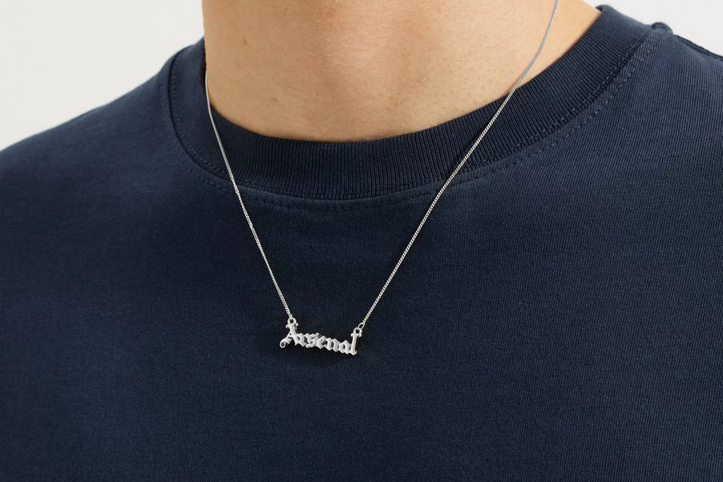 Arsenal Silver Gothic Text Necklace