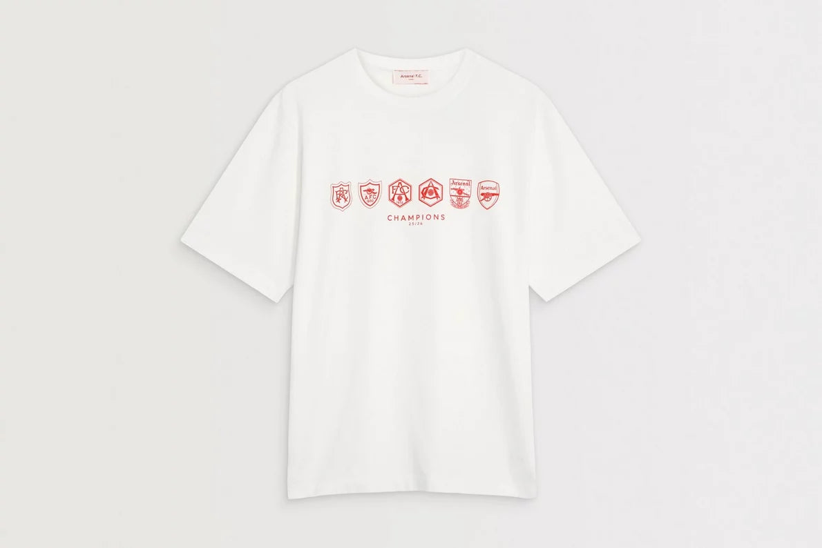 Arsenal Where We Belong 25/26 White Crew T-Shirt