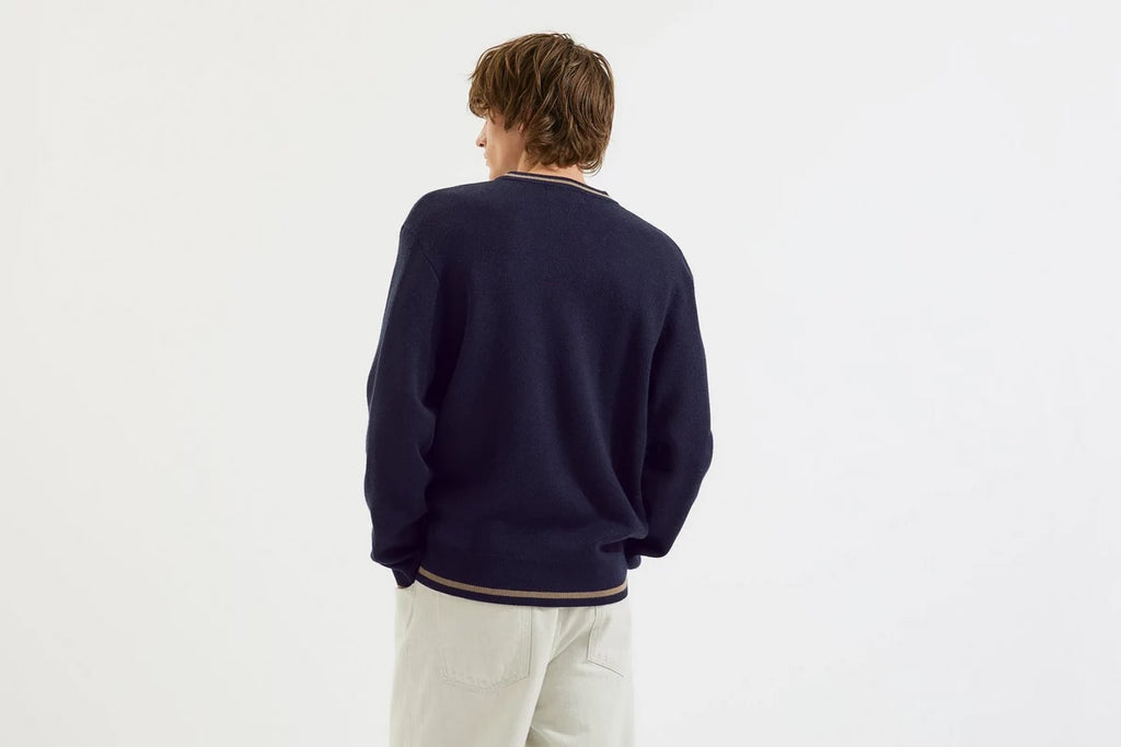 Arsenal Essentials Navy Gothic Knitted Crew Jumper
