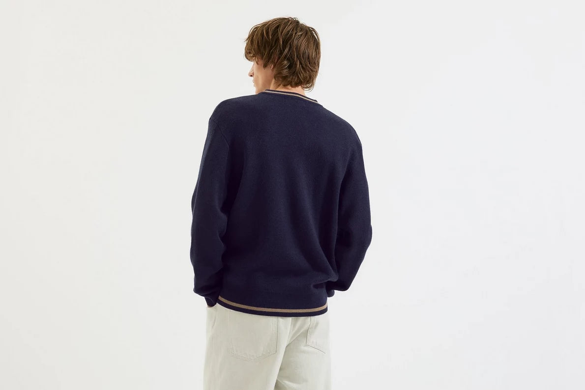Arsenal Essentials Navy Gothic Knitted Crew Jumper