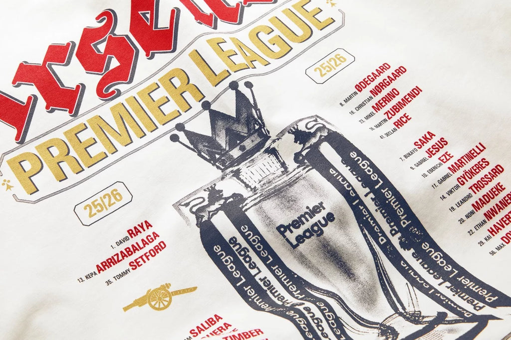 Arsenal Premier League Champions 25/26 White Crew T-Shirt