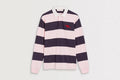 Arsenal Essentials Pink Striped Long Sleeved Rugby Polo Shirt