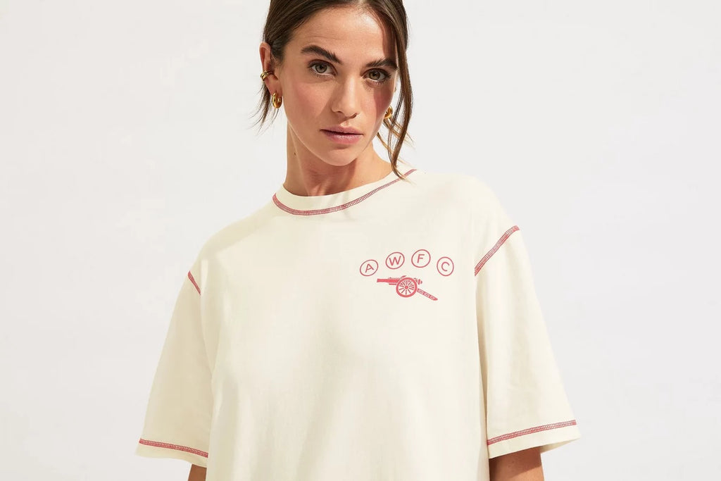 Arsenal AWFC Unisex White Contrast T-Shirt