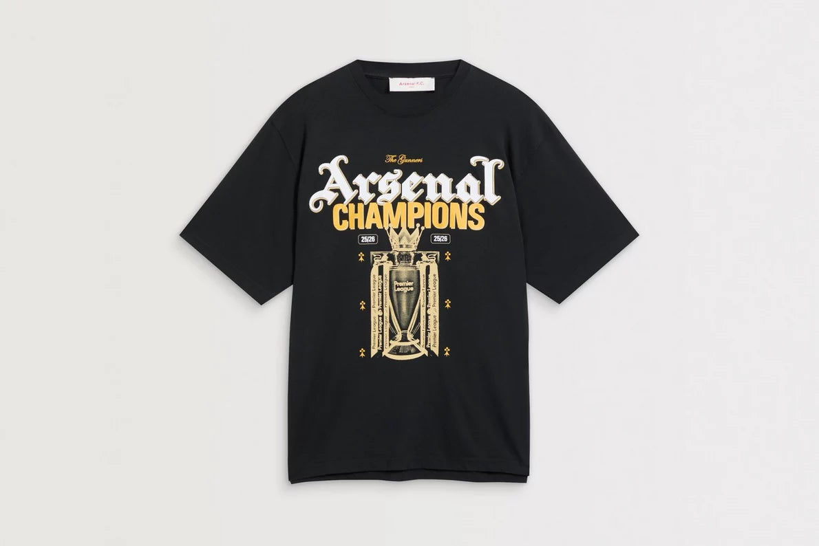 Arsenal Premier League Champions 25/26 Black Crew T-Shirt