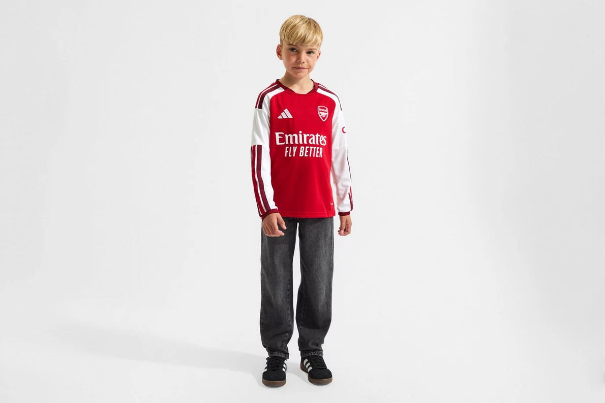 Arsenal adidas Kids Premier League Champions Long Sleeved Home Shirt