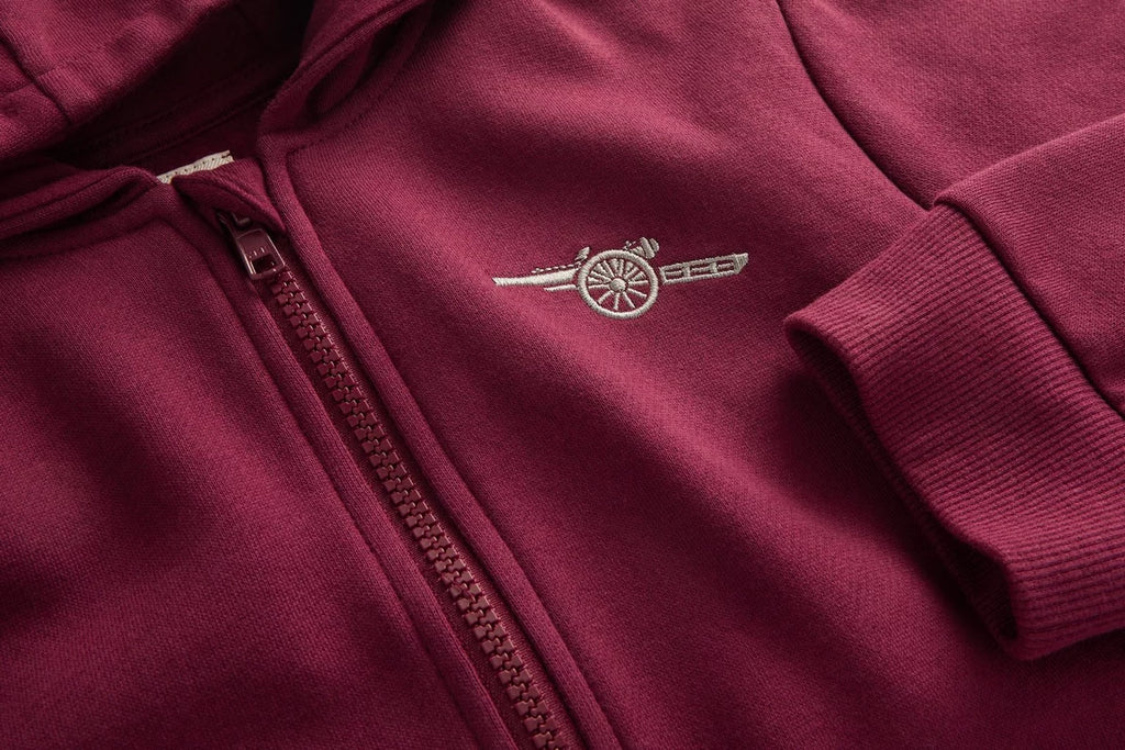 Arsenal Kids Burgundy Cannon Zip Hoodie