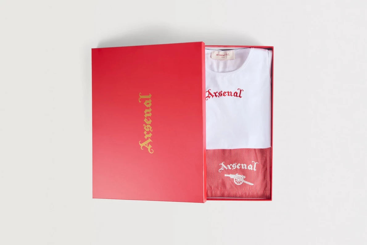 Arsenal Essentials Womens Gothic Stripe Poplin Pyjama Set