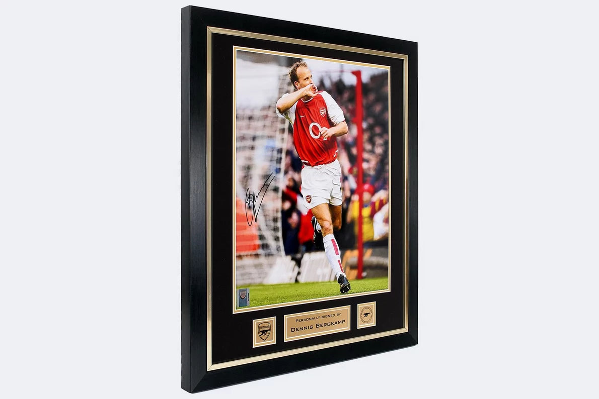 Arsenal Framed Signed Bergkamp Kissing Hand Print