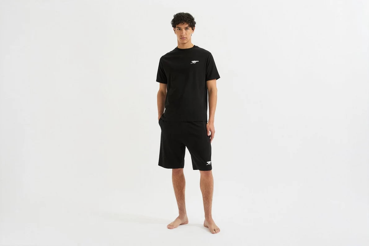 Arsenal Essentials Black Cannon Pyjama Short Set