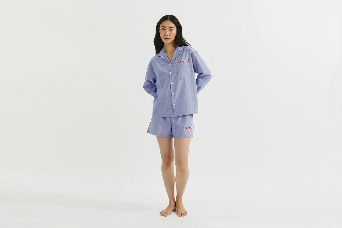 Arsenal Womens Classics Stripe Poplin Pyjama Set