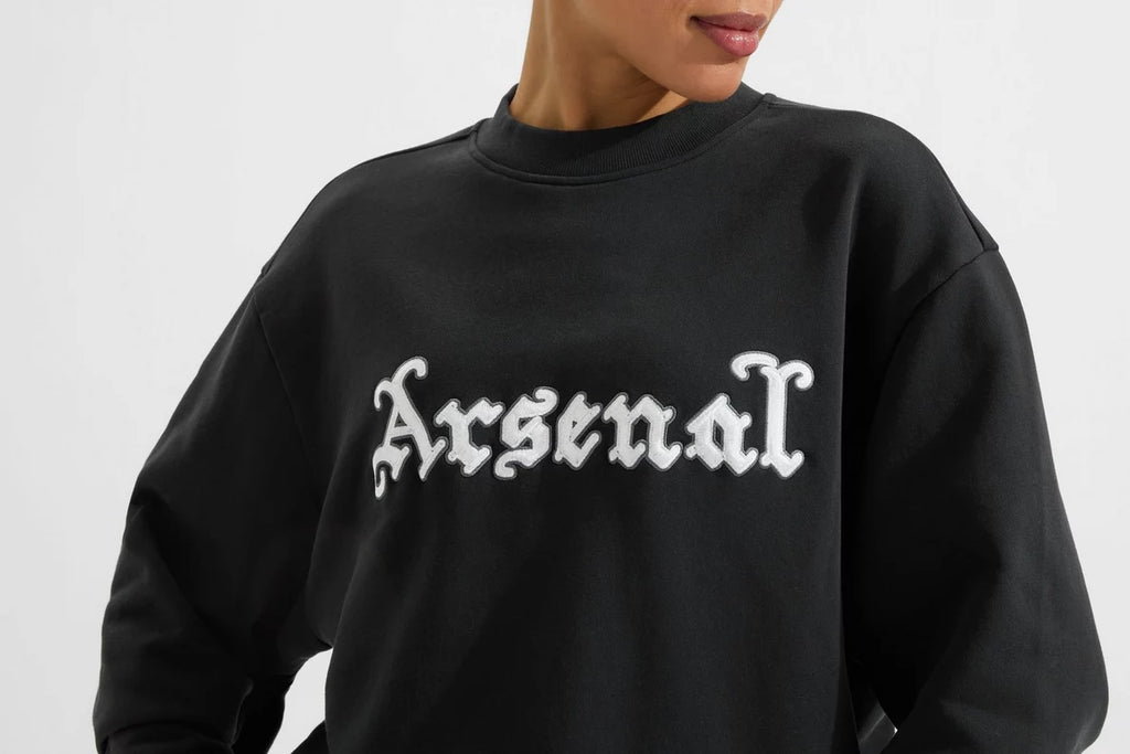 Arsenal Classics Unisex Gothic Black Crew Sweatshirt