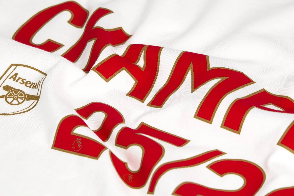 Arsenal Champions 25/26 White Crew T-Shirt