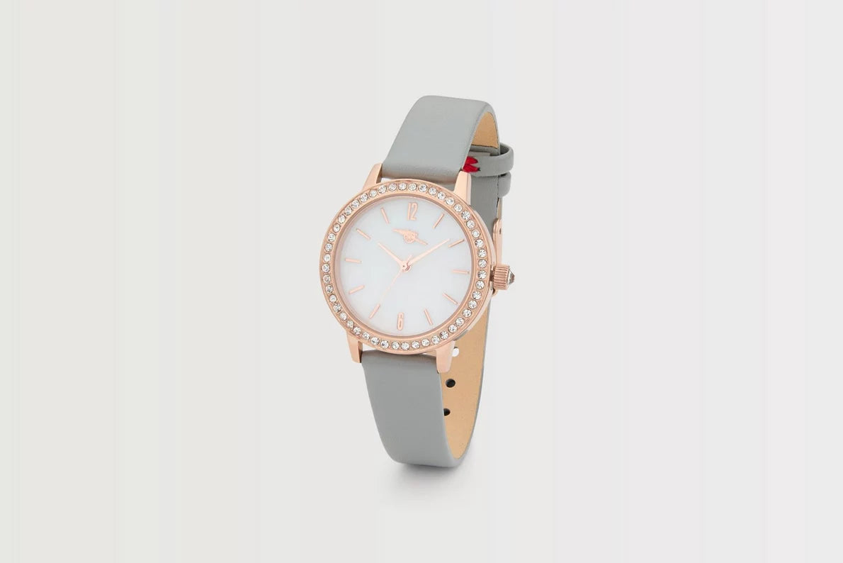 Arsenal Retro Cannon Cubic Zirconia Leather Strap Watch