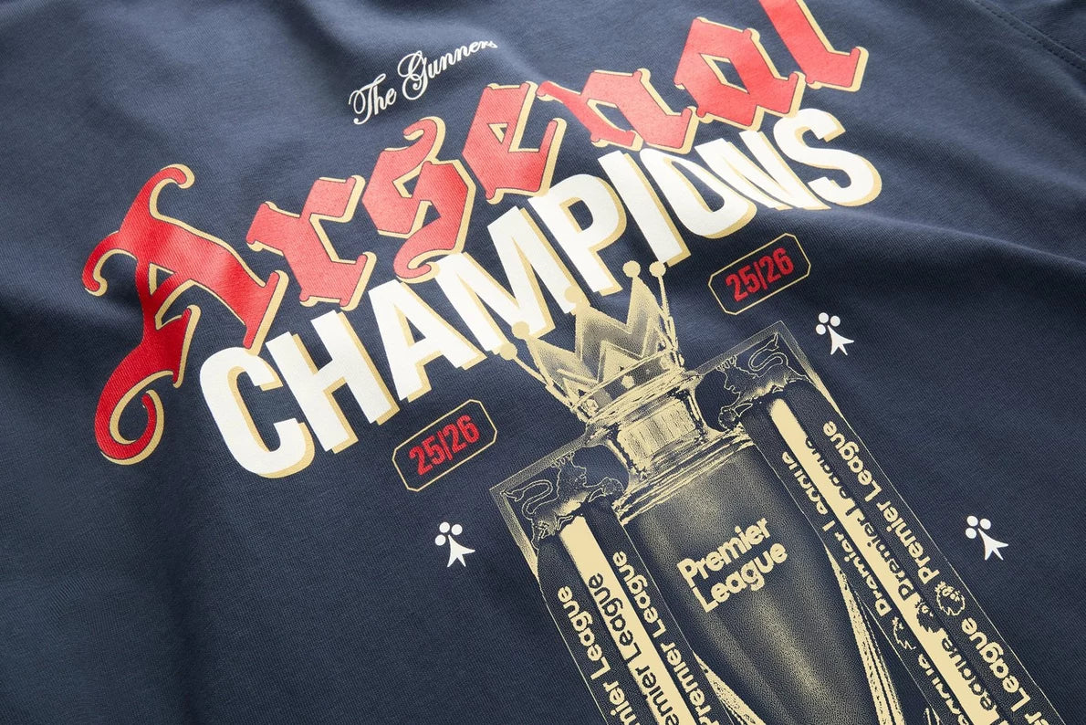 Arsenal Premier League Champions 25/26 Navy Crew T-Shirt