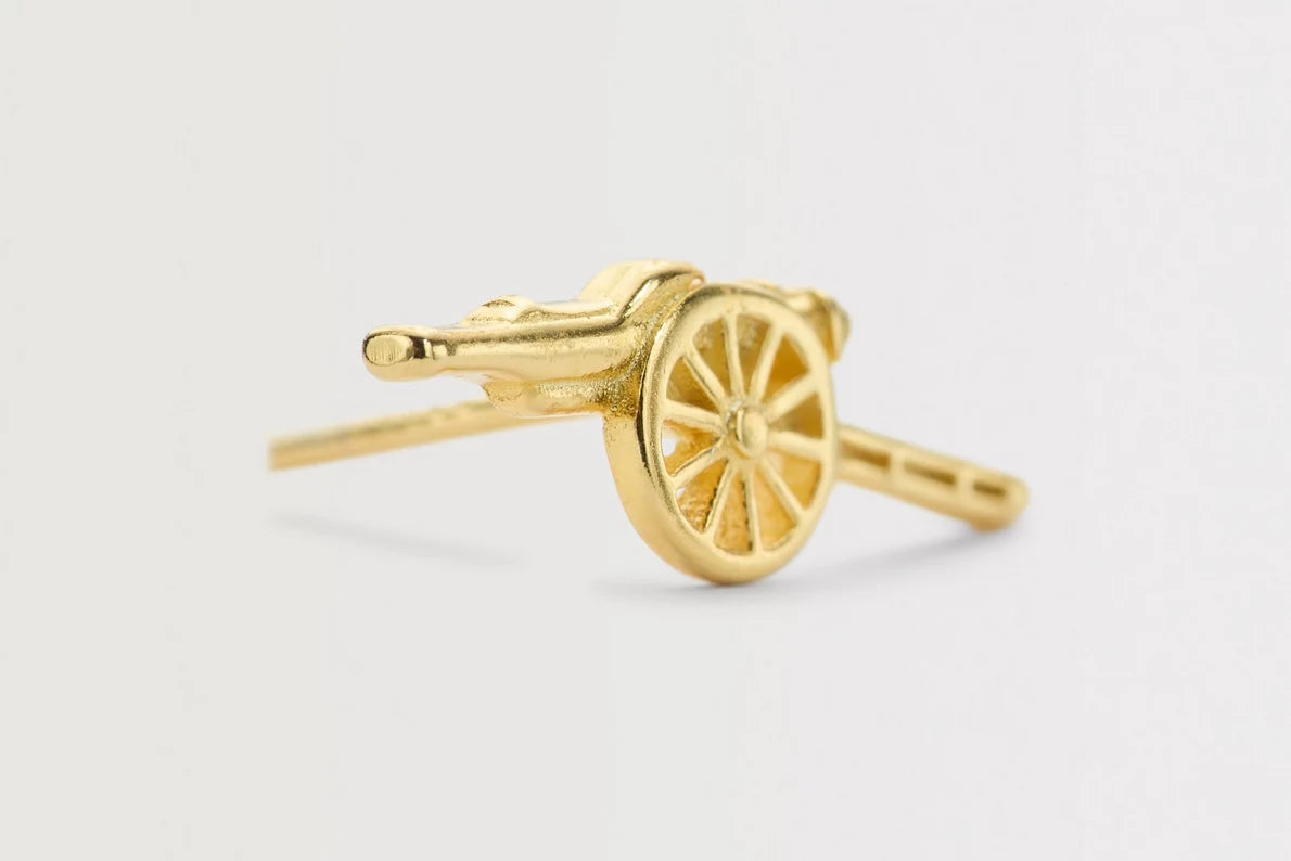 Arsenal 18Ct Gold Plated Silver West Facing Cannon Earrings