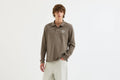 Arsenal Essentials Brown Split Long Sleeved Polo Shirt