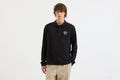Arsenal Essentials Black Split Long Sleeved Polo Shirt