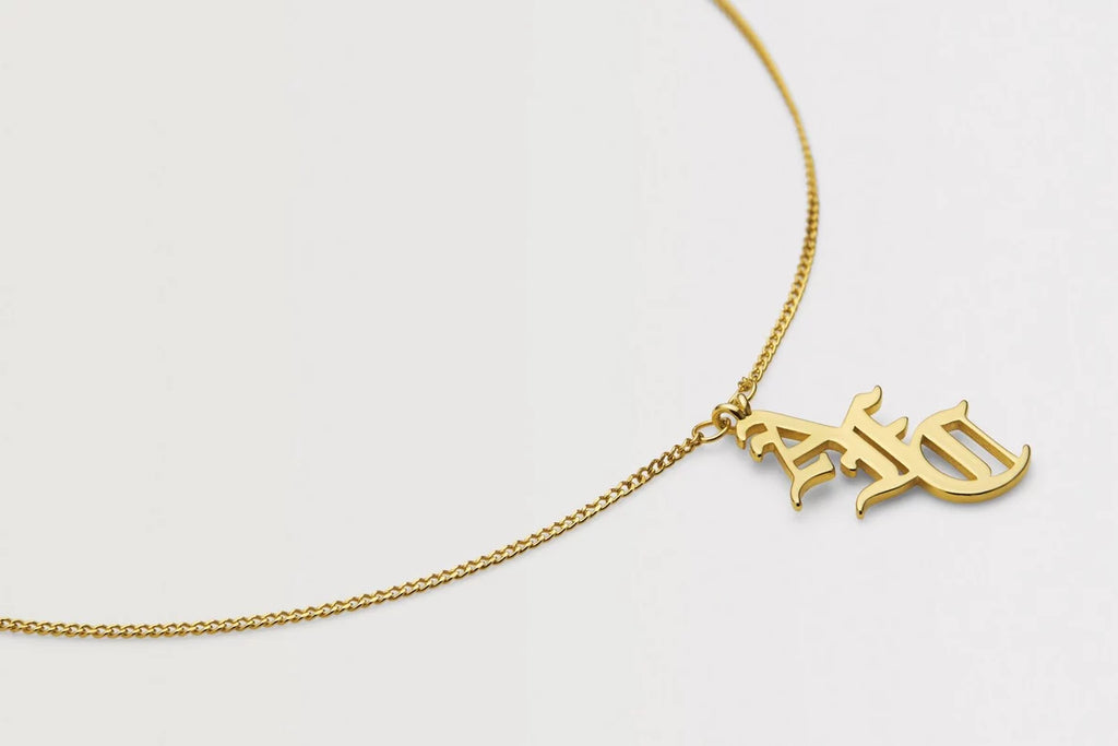 Arsenal 18ct Gold Plated Silver Gothic AFC Monogram Pendant