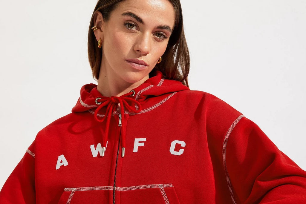 Arsenal AWFC Womens Red Zip Hoodie