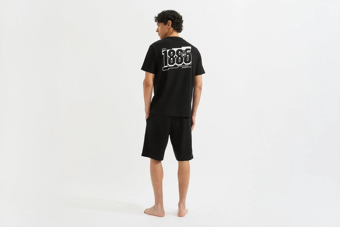 Arsenal Essentials Black Cannon Pyjama Short Set