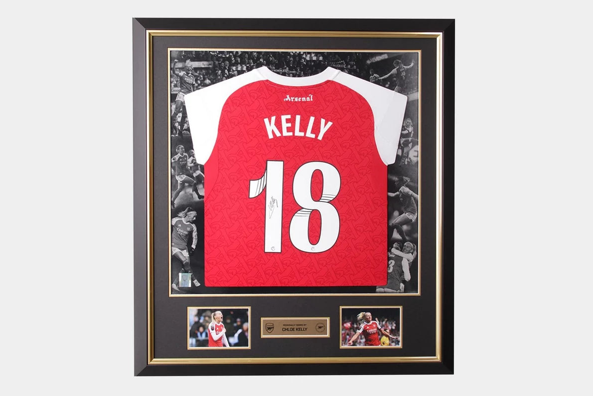 Arsenal 25/26 Kelly Framed Signed Home Shirt