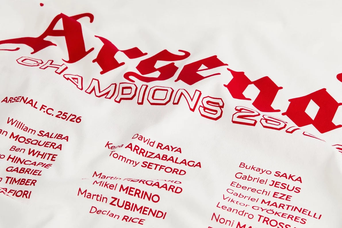 Arsenal Champions Squad 25/26 White Crew T-Shirt