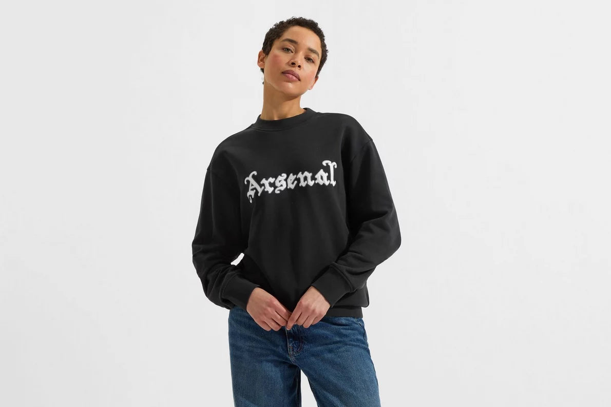 Arsenal Classics Unisex Gothic Black Crew Sweatshirt