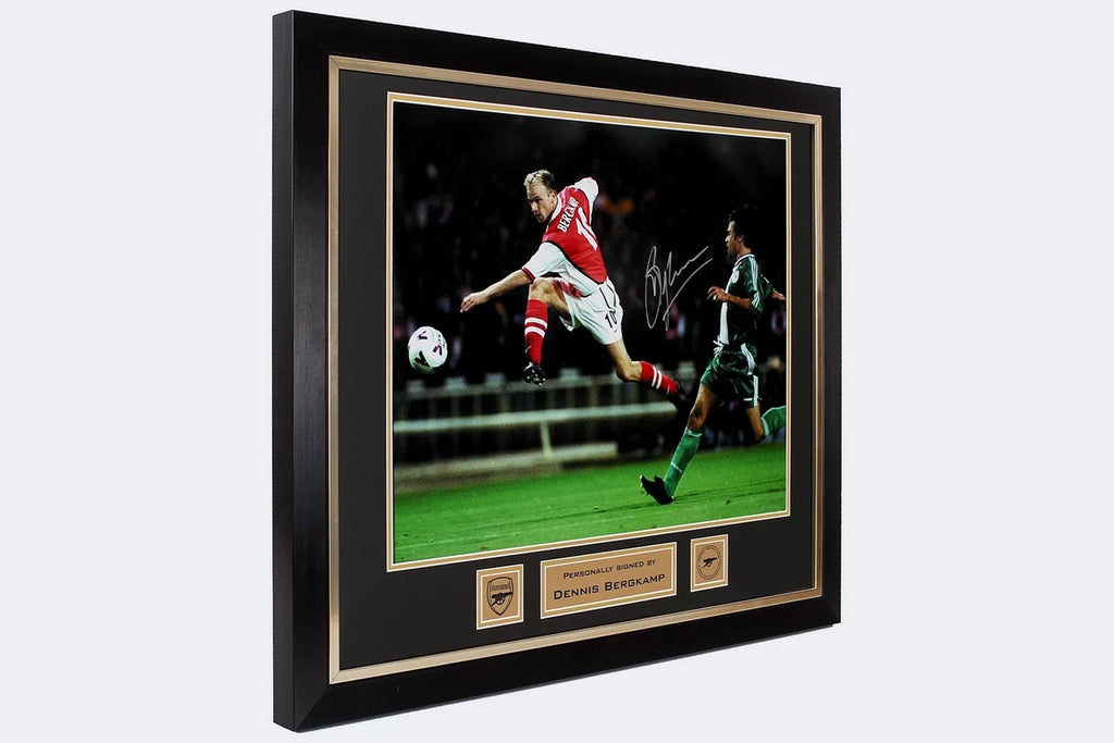 Arsenal Framed Signed Bergkamp Volley Print