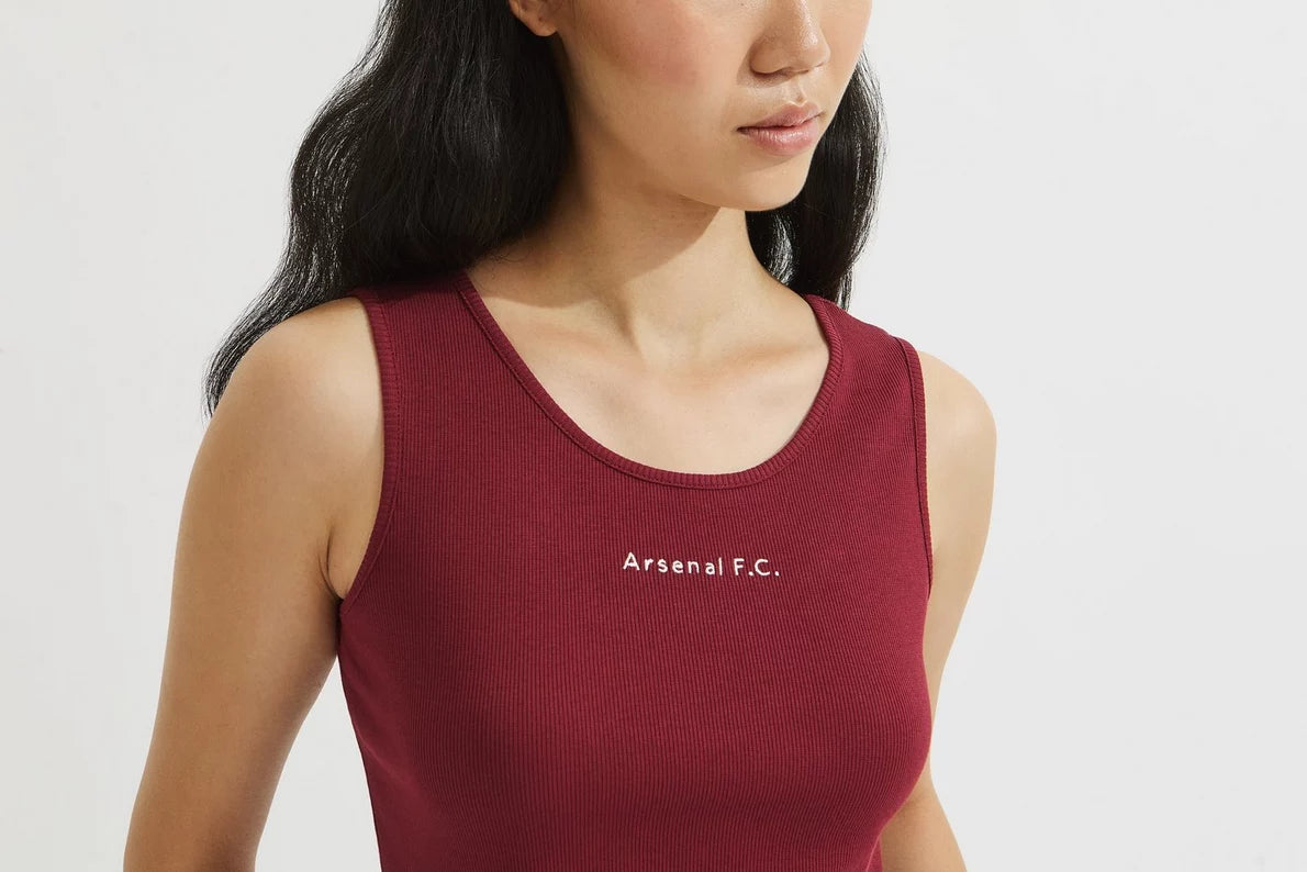 Arsenal Essentials Womens Burgundy Sleeveless Chapman Rib Lounge Short Set