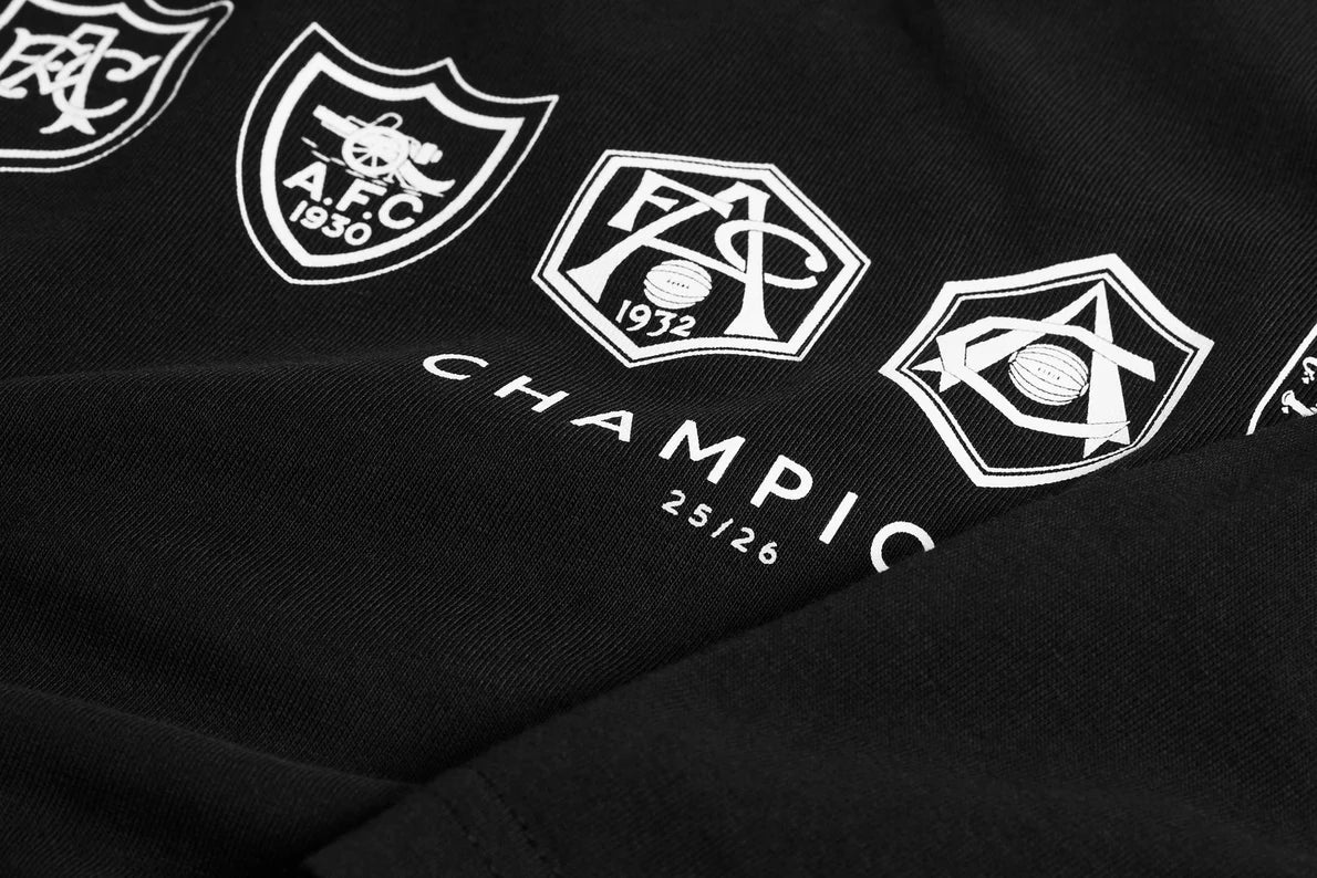 Arsenal Where We Belong 25/26 Black Crew T-Shirt