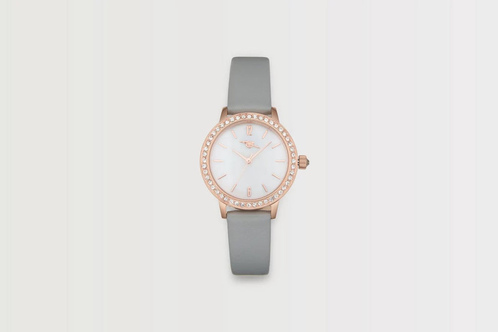Arsenal Retro Cannon Cubic Zirconia Leather Strap Watch