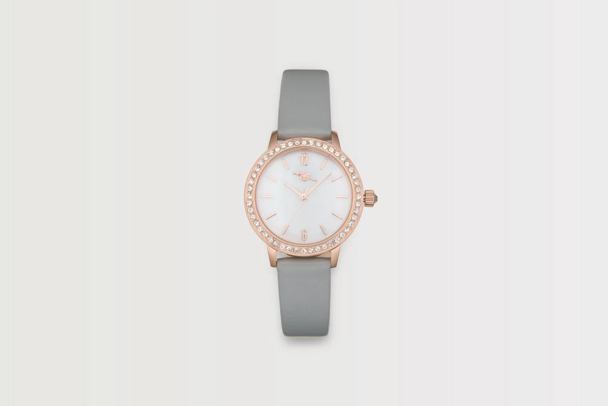 Arsenal Retro Cannon Cubic Zirconia Leather Strap Watch