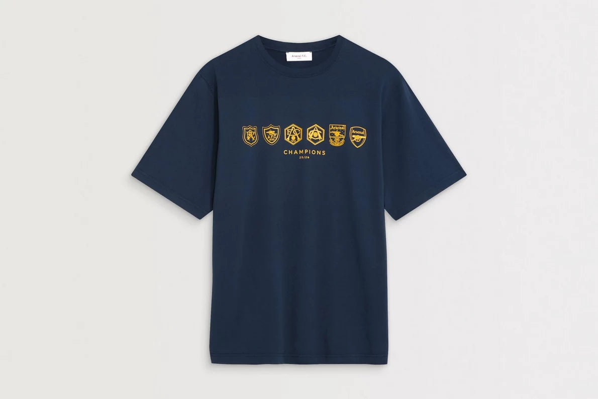 Arsenal Where We Belong 25/26 Navy Crew T-Shirt