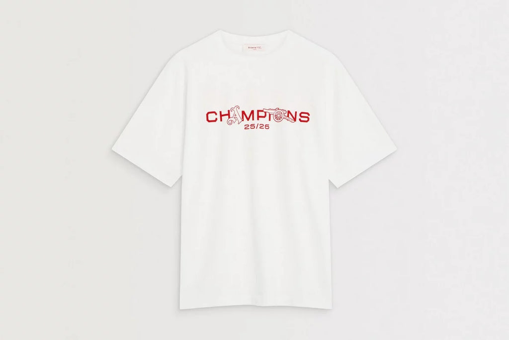 Arsenal Champions Squad 25/26 White Crew T-Shirt