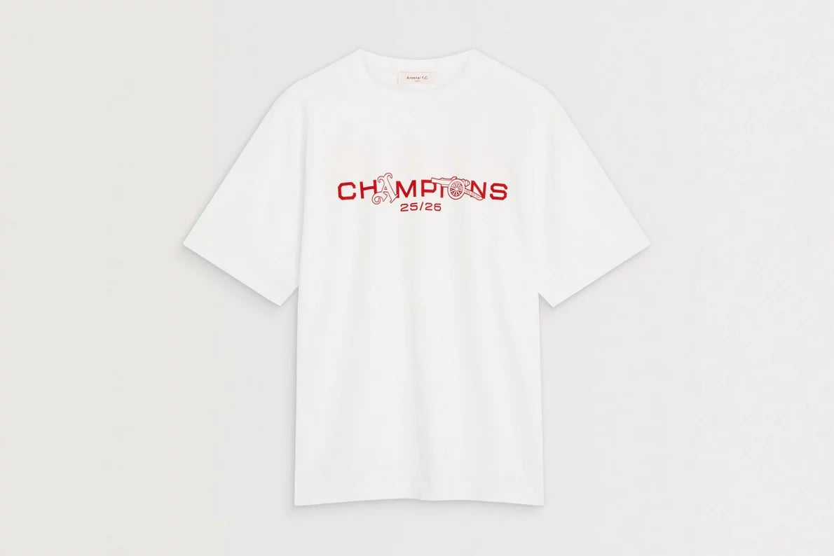 Arsenal Champions Squad 25/26 White Crew T-Shirt
