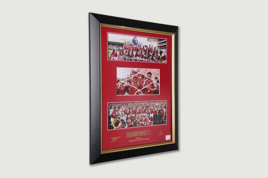 Arsenal 2025/26 Premier League Champions Authentic Goal Net Framed Print