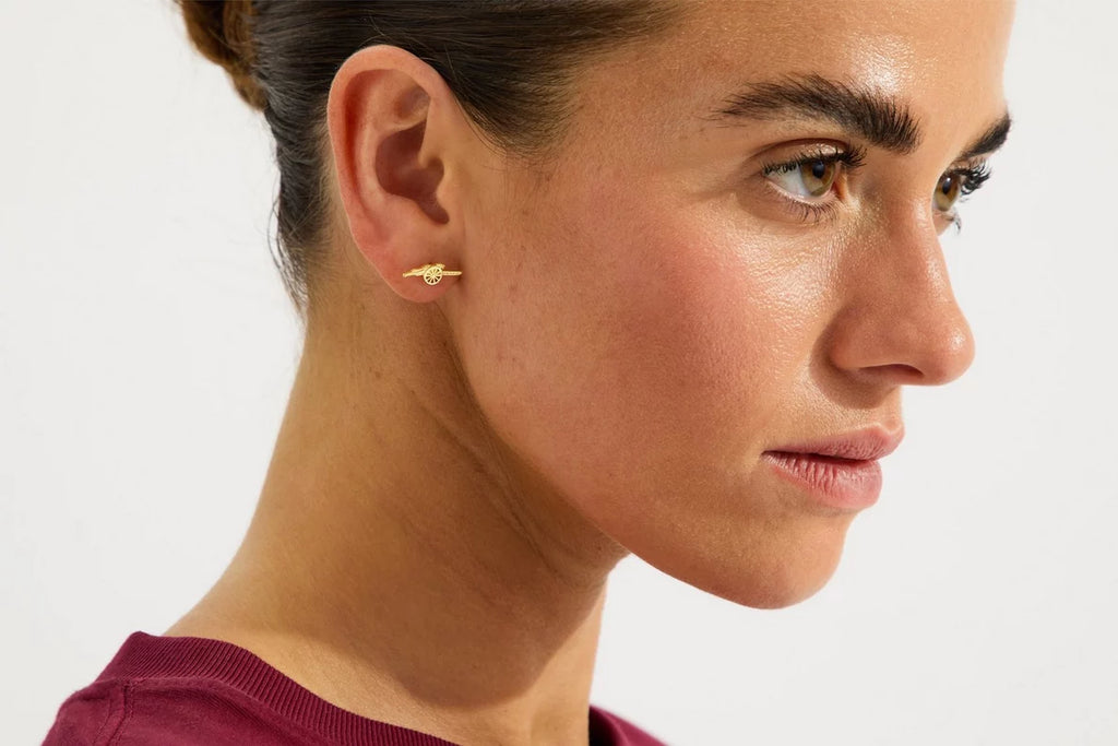Arsenal 18Ct Gold Plated Silver West Facing Cannon Earrings