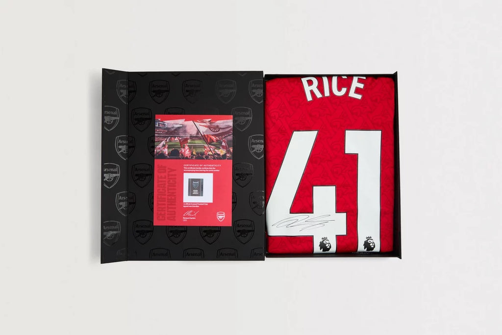 Arsenal 25/26 Home Boxed Signed Shirt RICE