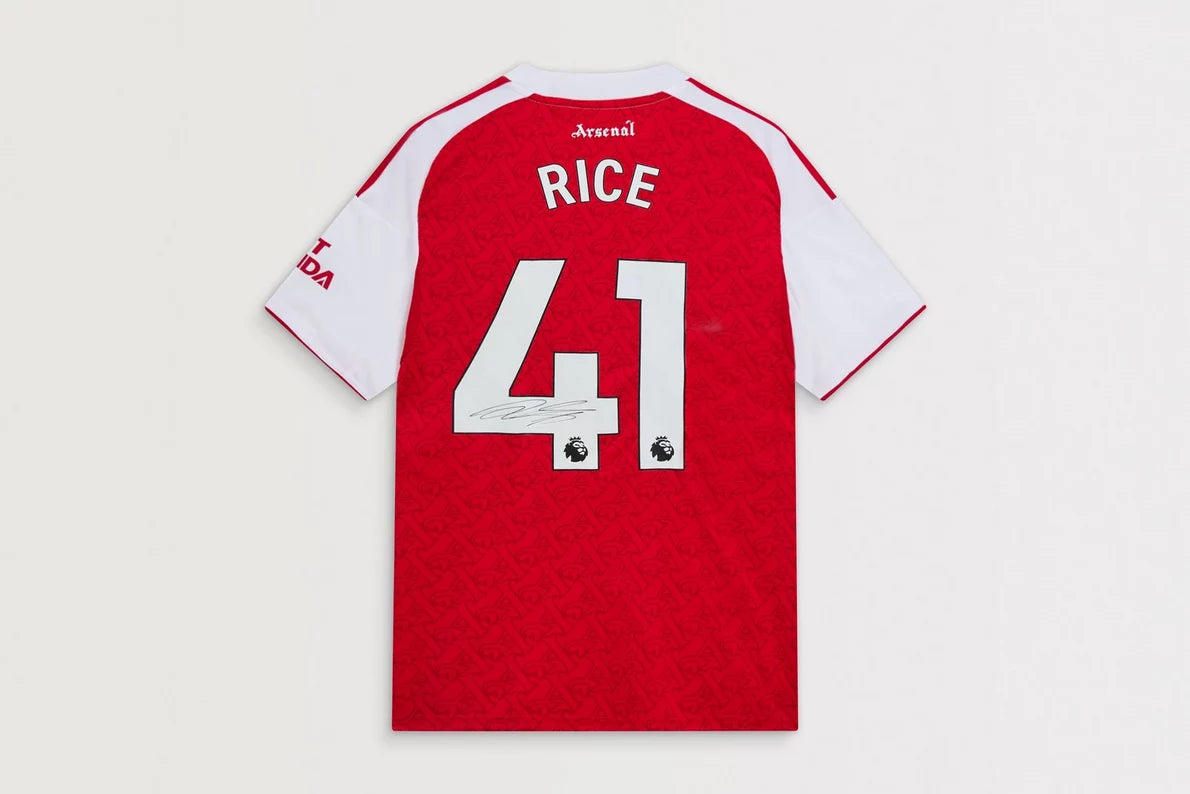 Arsenal 25/26 Home Boxed Signed Shirt RICE