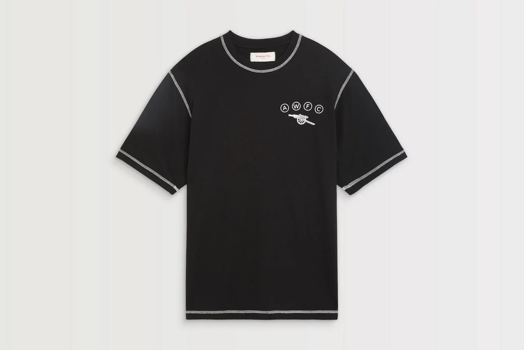 Arsenal AWFC Unisex Black Contrast T-Shirt
